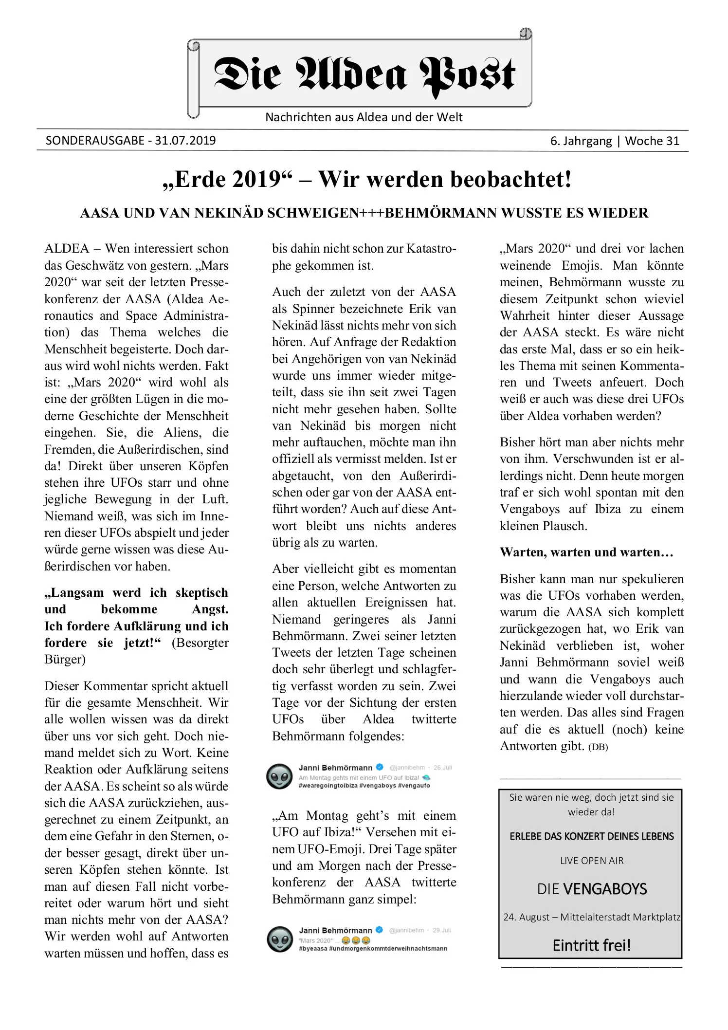 Die Aldea Post Sonderausgabe 2