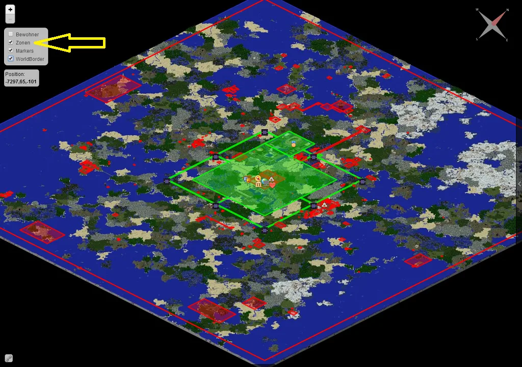 Dynmap Zonen